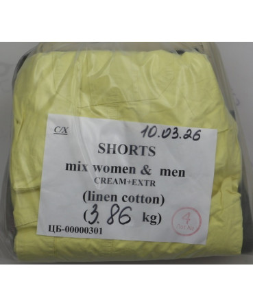 Shorts mix women & men Cream + Extra (Linen cotton) — лот №4